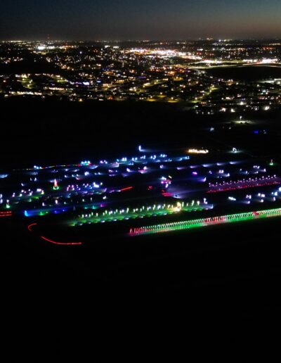 Aerial view the Magical Lights of Lincoln family produced Christmas lights show at the Lancaster Event Center in Lincoln, NE